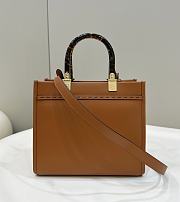 Fendi Sunshine Small Brown Leather Shopper 25.5x22.5x12cm - 3