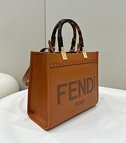 Fendi Sunshine Small Brown Leather Shopper 25.5x22.5x12cm - 4