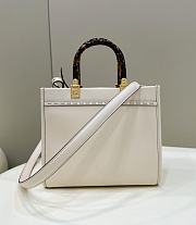 Fendi Sunshine Small White Leather Shopper 25.5x22.5x12cm - 4