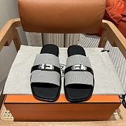 Hermes Giulia Sandal Black Prunoir Silver - 1