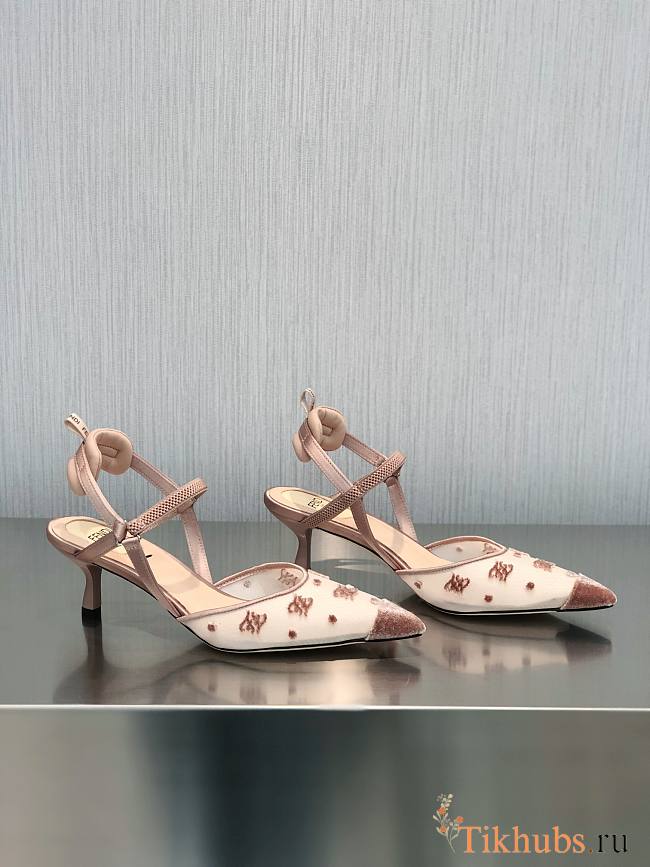 Fendi Colibri Lite Beige Mesh Slingback 5.5cm - 1