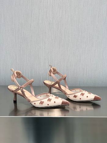 Fendi Colibri Lite Beige Mesh Slingback 5.5cm