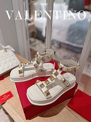 Valentino Roman Stud Calfskin Flatform Sandal White - 2