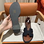 Hermes Santorini Denim Sandal - 5