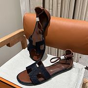 Hermes Santorini Denim Sandal - 2