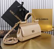 Dolce & Gabbana Beige Small Sicily Handbag Patent 18cm - 3