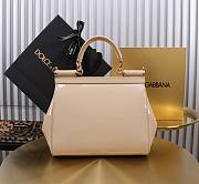 Dolce & Gabbana Beige Medium Sicily Handbag Patent 20cm - 4