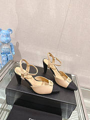 Chanel Beige Black Heel 7cm - 1