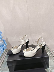 Chanel White Black Heel 7cm - 4
