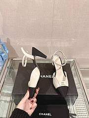 Chanel White Black Heel 7cm - 5