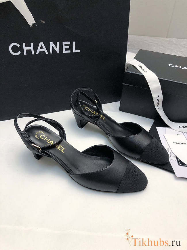 Chanel Slingback Black Sandal 4cm - 1