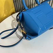 Fendi FF Cube Blue Nappa Leather Mini Bag 16.5x13.5x9cm - 5