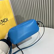 Fendi FF Cube Blue Nappa Leather Mini Bag 16.5x13.5x9cm - 3