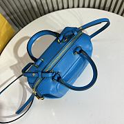 Fendi FF Cube Blue Nappa Leather Mini Bag 16.5x13.5x9cm - 4