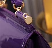 Dolce & Gabbana Purple Small Sicily Handbag Patent 18cm - 5