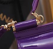 Dolce & Gabbana Purple Small Sicily Handbag Patent 18cm - 3