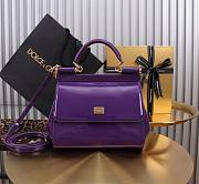 Dolce & Gabbana Purple Medium Sicily Handbag Patent 20cm - 1