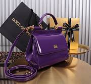 Dolce & Gabbana Purple Medium Sicily Handbag Patent 20cm - 2