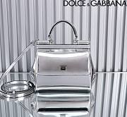 Dolce & Gabbana Silver Medium Sicily Handbag Patent 20cm - 1