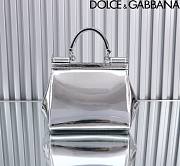 Dolce & Gabbana Silver Medium Sicily Handbag Patent 20cm - 3