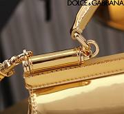 Dolce & Gabbana Gold Small Sicily Handbag Patent 18cm - 6