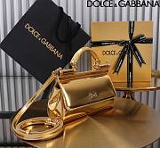 Dolce & Gabbana Gold Small Sicily Handbag Patent 18cm - 4