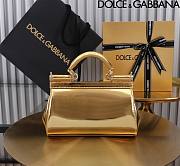 Dolce & Gabbana Gold Small Sicily Handbag Patent 18cm - 3