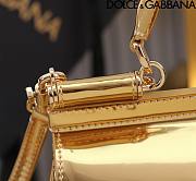 Dolce & Gabbana Gold Medium Sicily Handbag Patent 20cm - 6