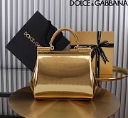 Dolce & Gabbana Gold Medium Sicily Handbag Patent 20cm - 3