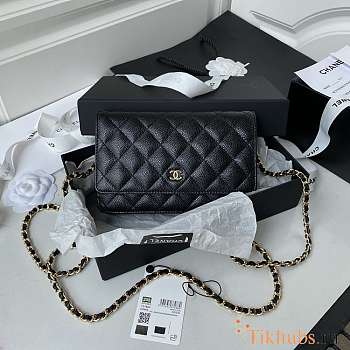 Chanel WOC Black Gold Hardware With Magnetic Closure Size 19.5 cm