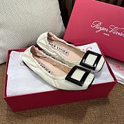 Roger Vivier Viv' Pockette Leather Ballet Flats White - 1