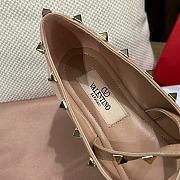 Valentino Garavani Rockstud Satin Ballet Flats Beige - 5