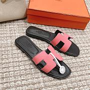 Hermes Black Pink Slipper - 1