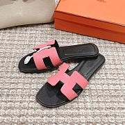 Hermes Black Pink Slipper - 5