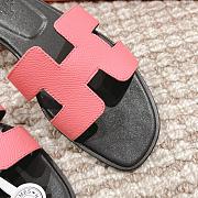 Hermes Black Pink Slipper - 4