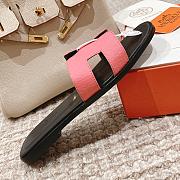 Hermes Black Pink Slipper - 3