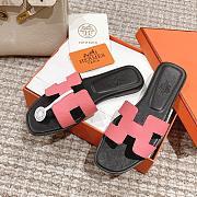 Hermes Black Pink Slipper - 2