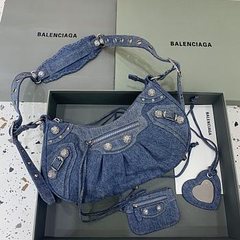 Balenciaga Le Cagole Bag Denim Blue 33x16x8cm