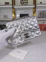 Chanel Mini Flap Bag Silver 17cm - 3