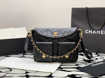 Chanel Hobo Bag Black 30x21x5cm