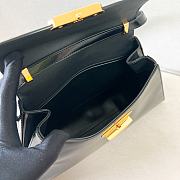 Prada Medium Brushed Leather Handbag Black 28.5x14x7cm - 5