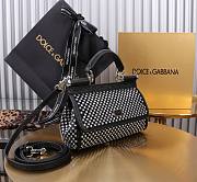 Dolce & Gabbana Small Sicily Rhinestone Shoulder Bag 18x11x6cm - 4