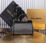 Dolce & Gabbana Small Sicily Rhinestone Shoulder Bag 18x11x6cm - 3