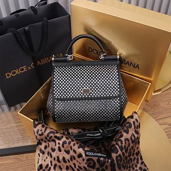 Dolce & Gabbana Medium Sicily Rhinestone Shoulder Bag 20cm