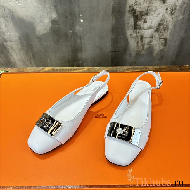 Hermes Innocente Slingback Goatskin White - 1