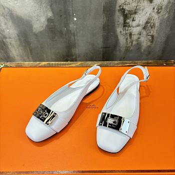 Hermes Innocente Slingback Goatskin White