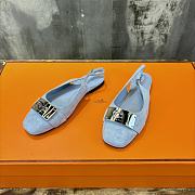 Hermes Innocente Slingback Suede Blue - 1