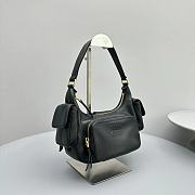 Miu Miu Leather Nappa Pocket Bag Black 21x12x6cm - 6