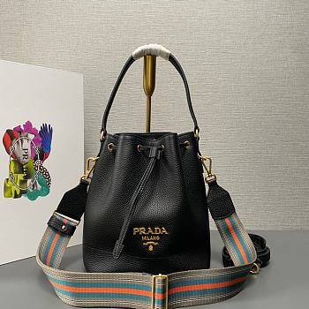 Prada Drawstring Shoulder Crossbody Bag Black 21x25x15cm