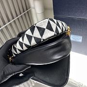 Prada Symbole Leather Fabric Black Beige 26x26x13cm - 6